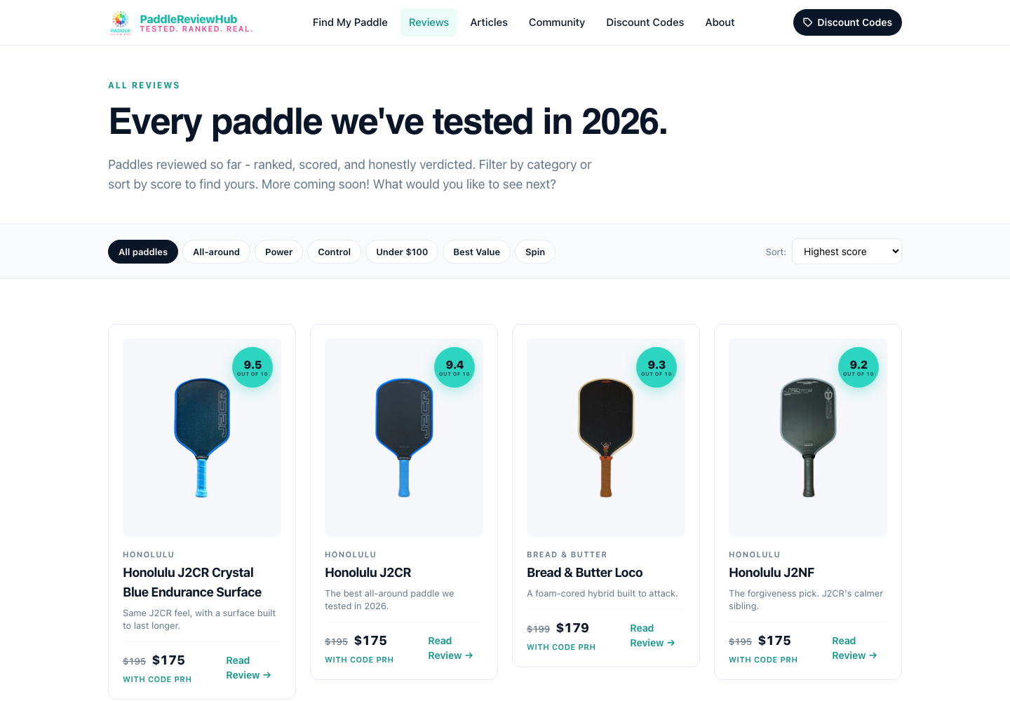 Paddle Review Hub site preview